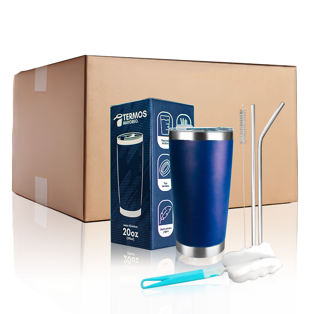 Termo 20 Oz Azul Marino - Caja de 25 piezas