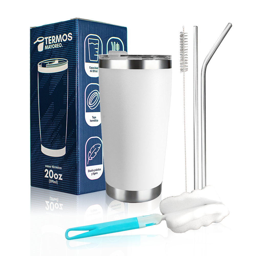Termo 20 oz de Acero Inoxidable - Venta unitaria