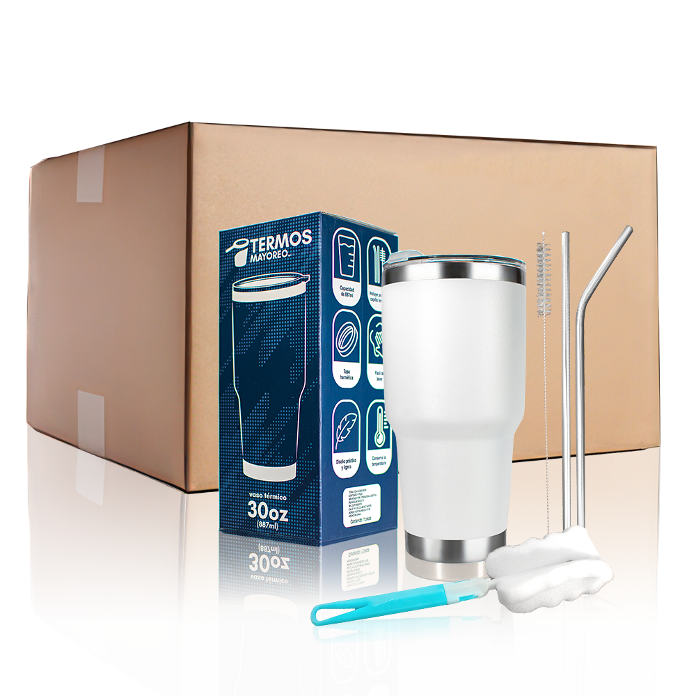 Termo 30 Oz Blanco - Caja de 25 piezas