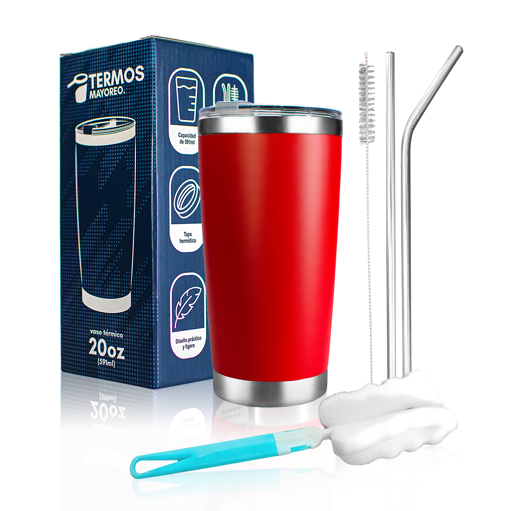 Termo 20 Oz Rojo - Caja de 25 piezas