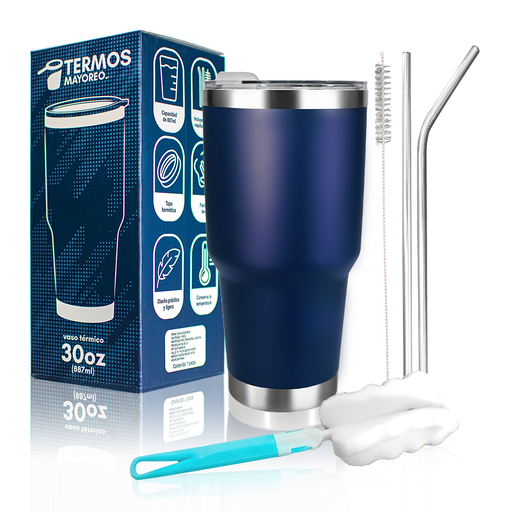 🇺🇸 Vaso Tervis 30 Oz Acero Inoxidable Con Tapa – Bandera Americana Azul – Para Toda Ocasión